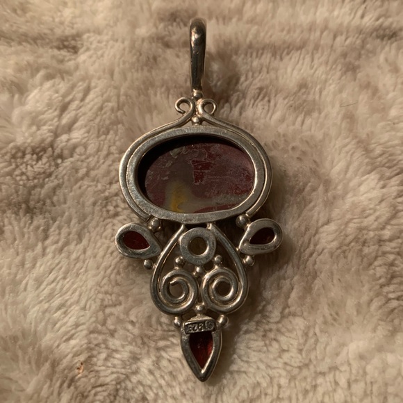 Sterling Silver Garnet Citrine Pendant - Picture 3 of 5
